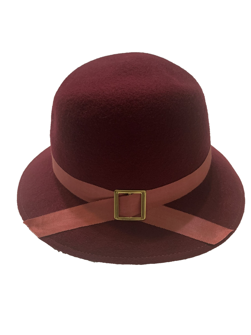 Vintage Lancaster Women's OS Burgundy Red Cloche Hat 100% Wool Retro Cosplay
